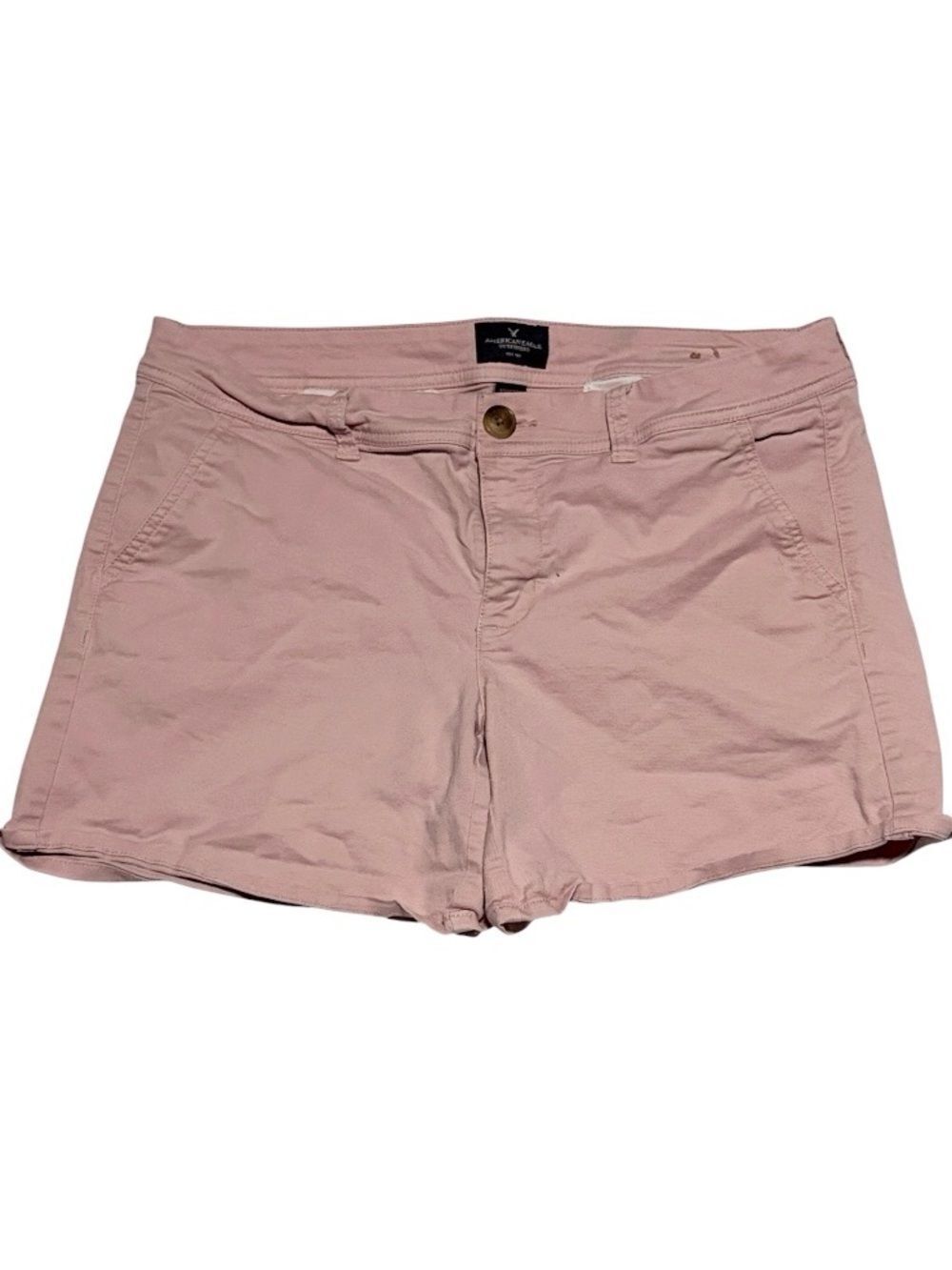 American Eagle Midi Pink Chino Short Stretch Cotton Blend Women's size 12